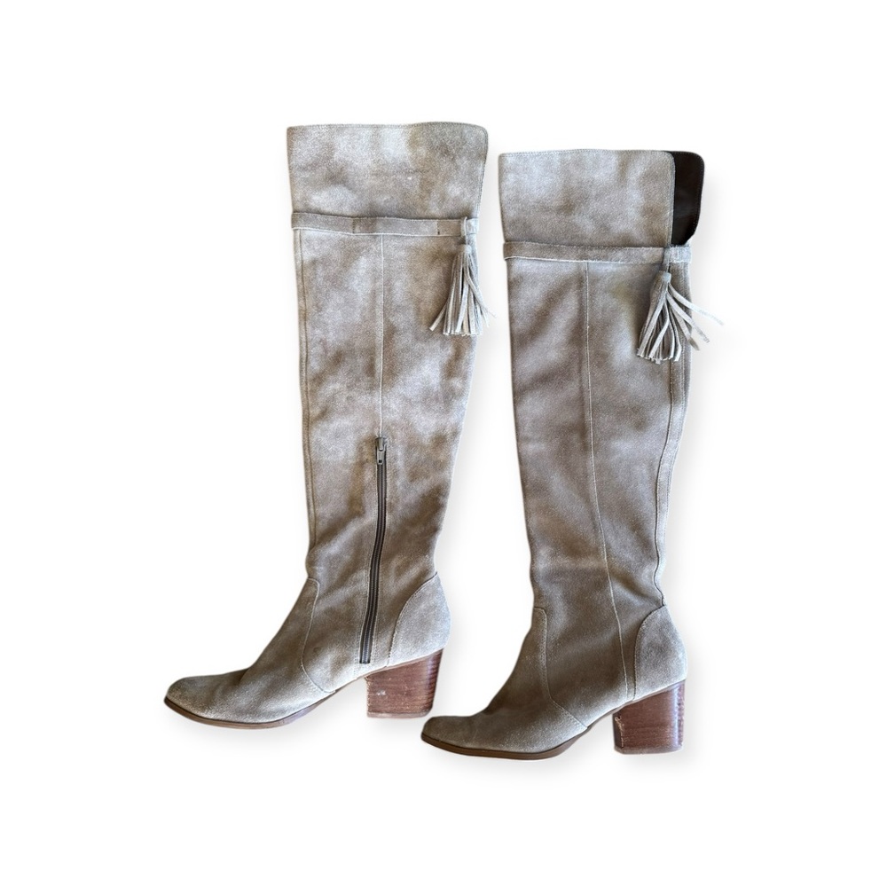 Sole Society Erika Mushroom Grey Suede high boots shoes 8.5